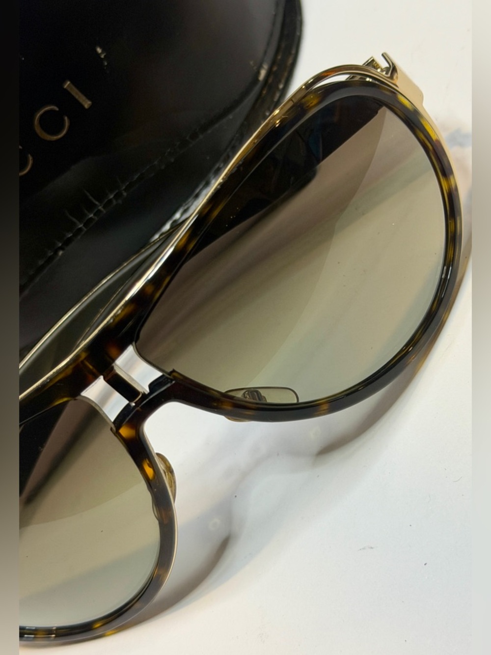 Gucci GG1566/S Aviator Sunglasses Tortoise Gold Gradient Lens w/ Case - Picture 4 of 15